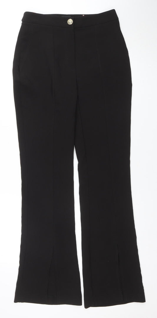 River Island Women’s Black Slim Fit Flared Dress Trousers Size 10