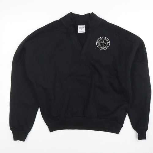 Gymshark Womens Black XS Pullover Sweatshirt Logo Crew Neck