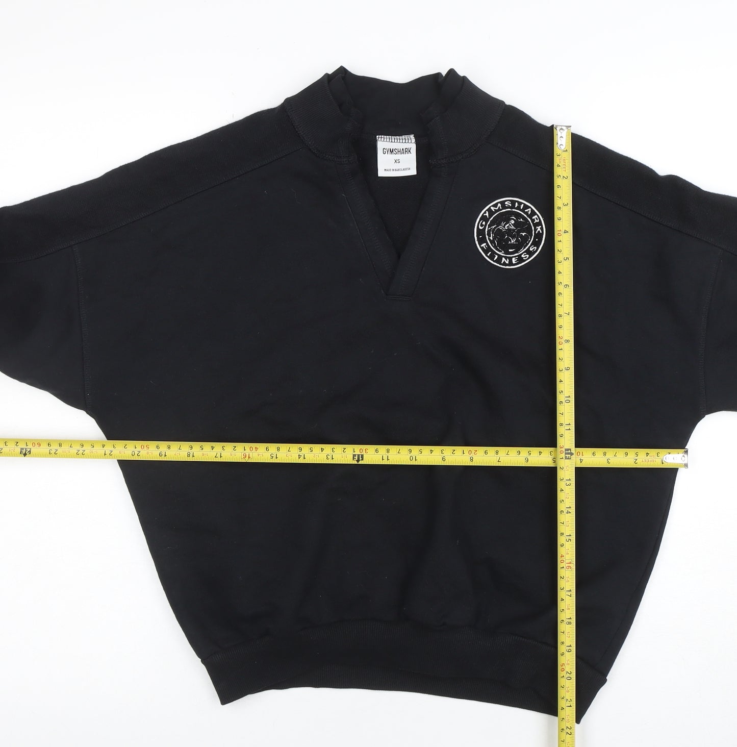 Gymshark Womens Black XS Pullover Sweatshirt Logo Crew Neck