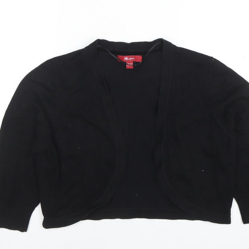 Monsoon Women Black Size 16 Cropped Knit Cardigan