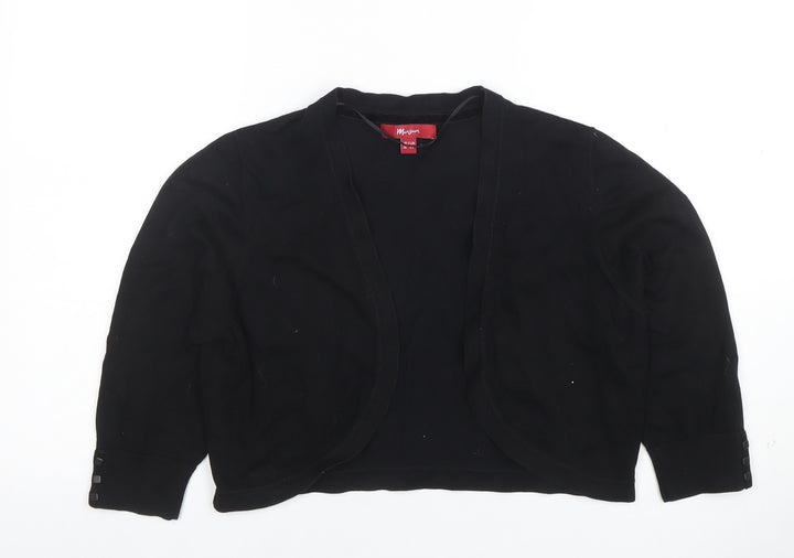Monsoon Women Black Size 16 Cropped Knit Cardigan