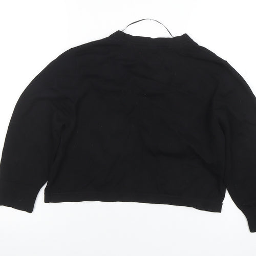 Monsoon Women Black Size 16 Cropped Knit Cardigan