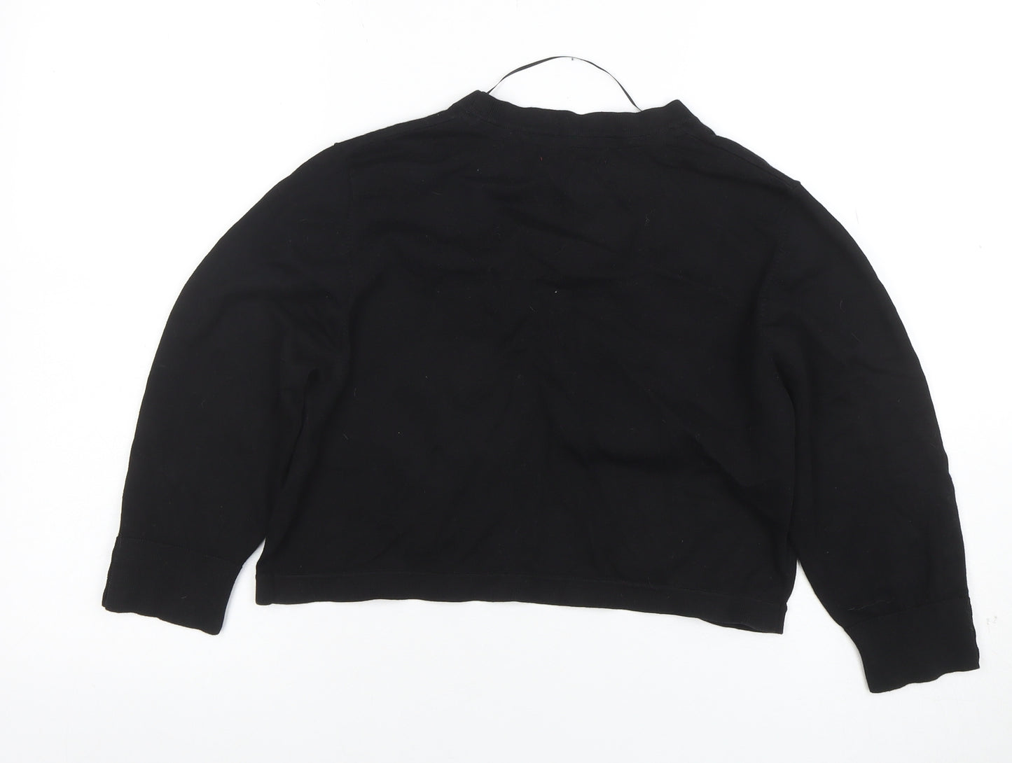 Monsoon Women Black Size 16 Cropped Knit Cardigan