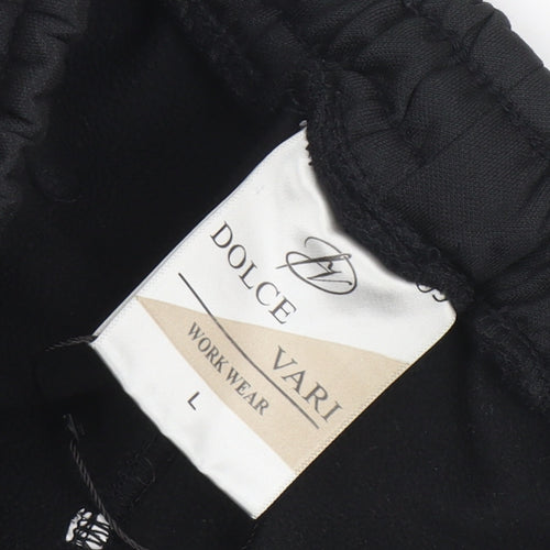 Dolce Vari Men's Black Reflective Workwear Jogger Trousers Size L