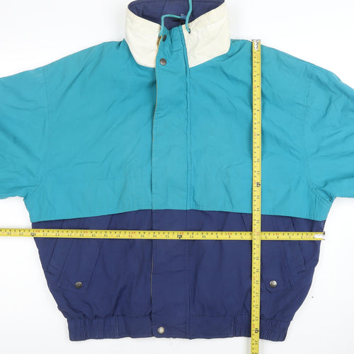 Towncraft Men’s Blue 90s Retro Windbreaker Jacket Size L