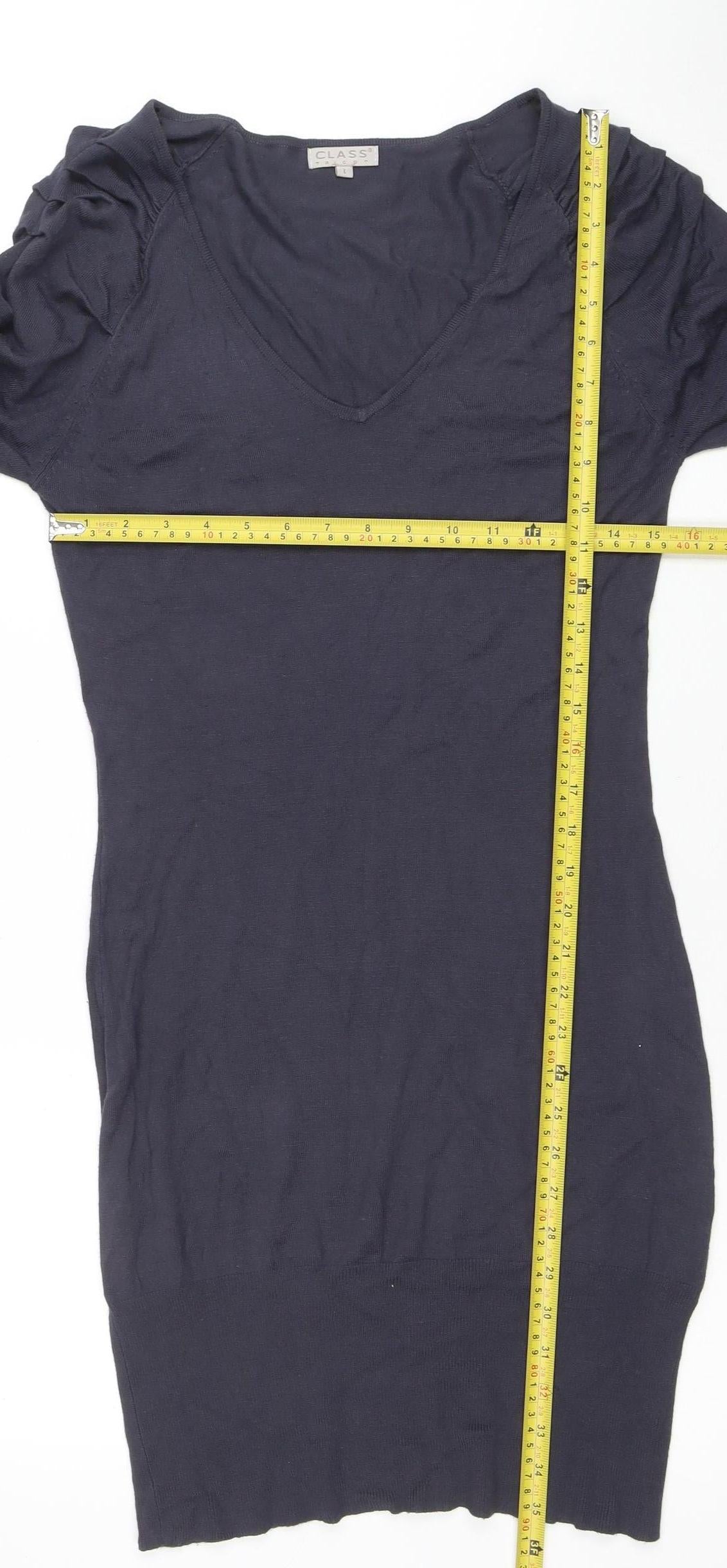 Class Tricot Women Black Viscose Knit Bodycon Dress Size S