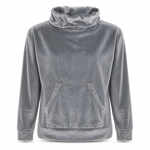 Nutmeg Womens Grey Velour Pullover Hoodie Size 8-10