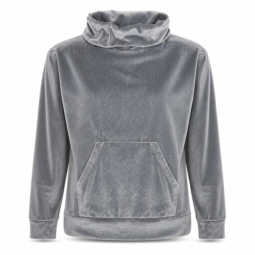 Nutmeg Womens Grey Velour Pullover Hoodie Size 8-10