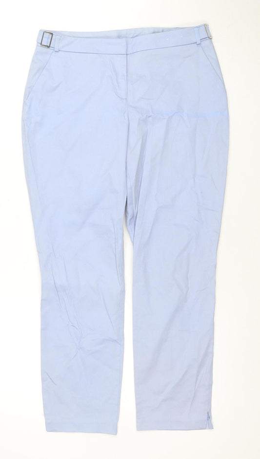 Dorothy Perkins Women Blue Chino Trousers Size 8 Slim Fit