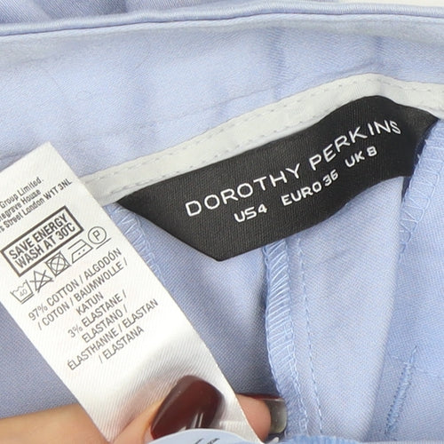 Dorothy Perkins Women Blue Chino Trousers Size 8 Slim Fit