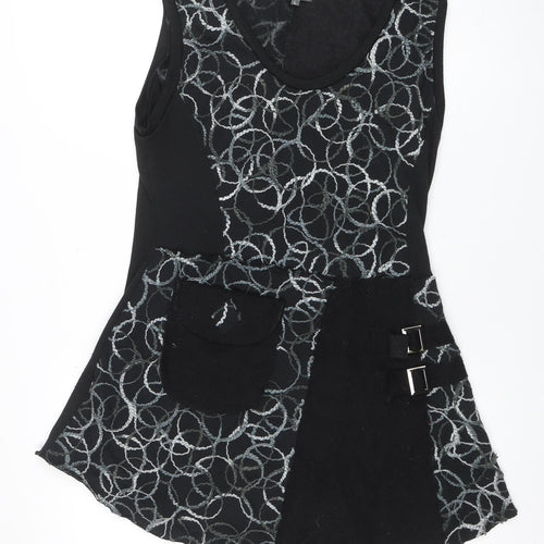 Apricot Women’s Black Geometric Lace Tank Dress L