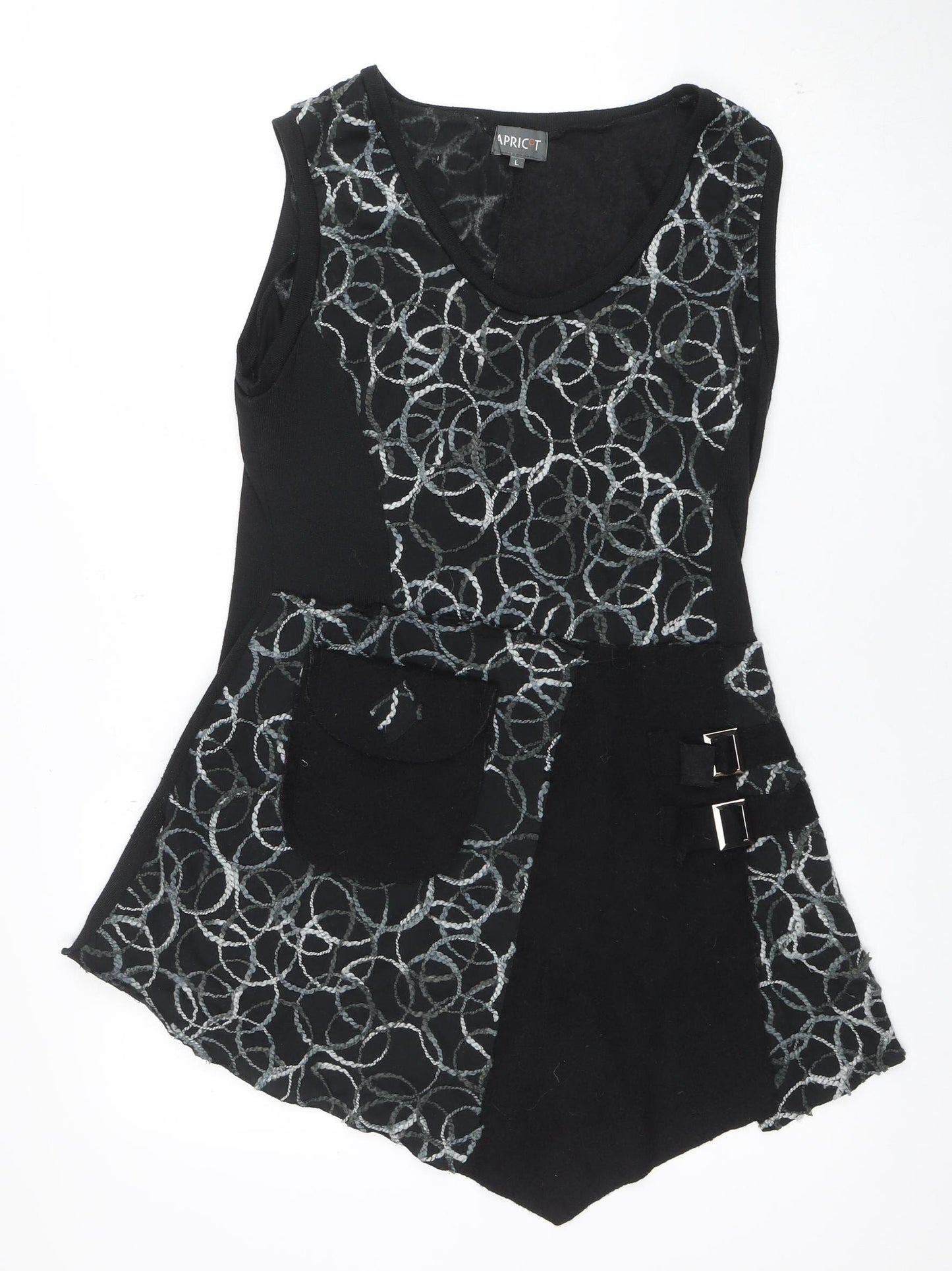 Apricot Women’s Black Geometric Lace Tank Dress L