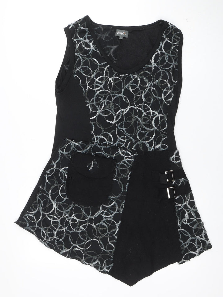 Apricot Women’s Black Geometric Lace Tank Dress L