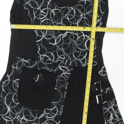 Apricot Women’s Black Geometric Lace Tank Dress L