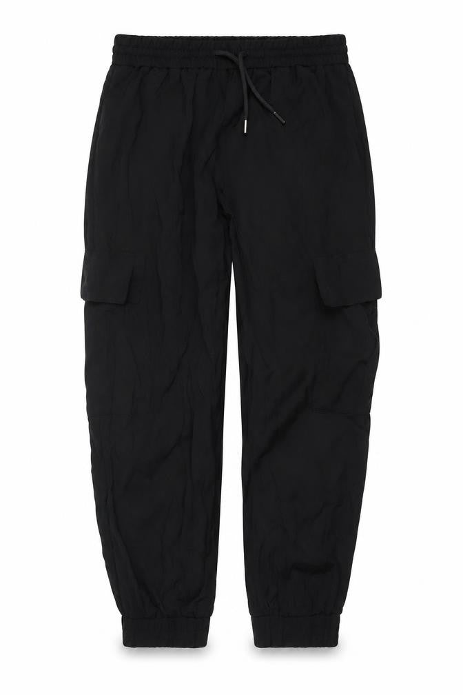 Front view of Zara Women Black S Jogger Trousers Elastic Waist Polyester Blend