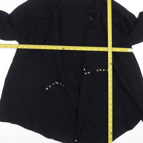 James Lakeland Women Black Studded Open Knit Cardigan Size 18