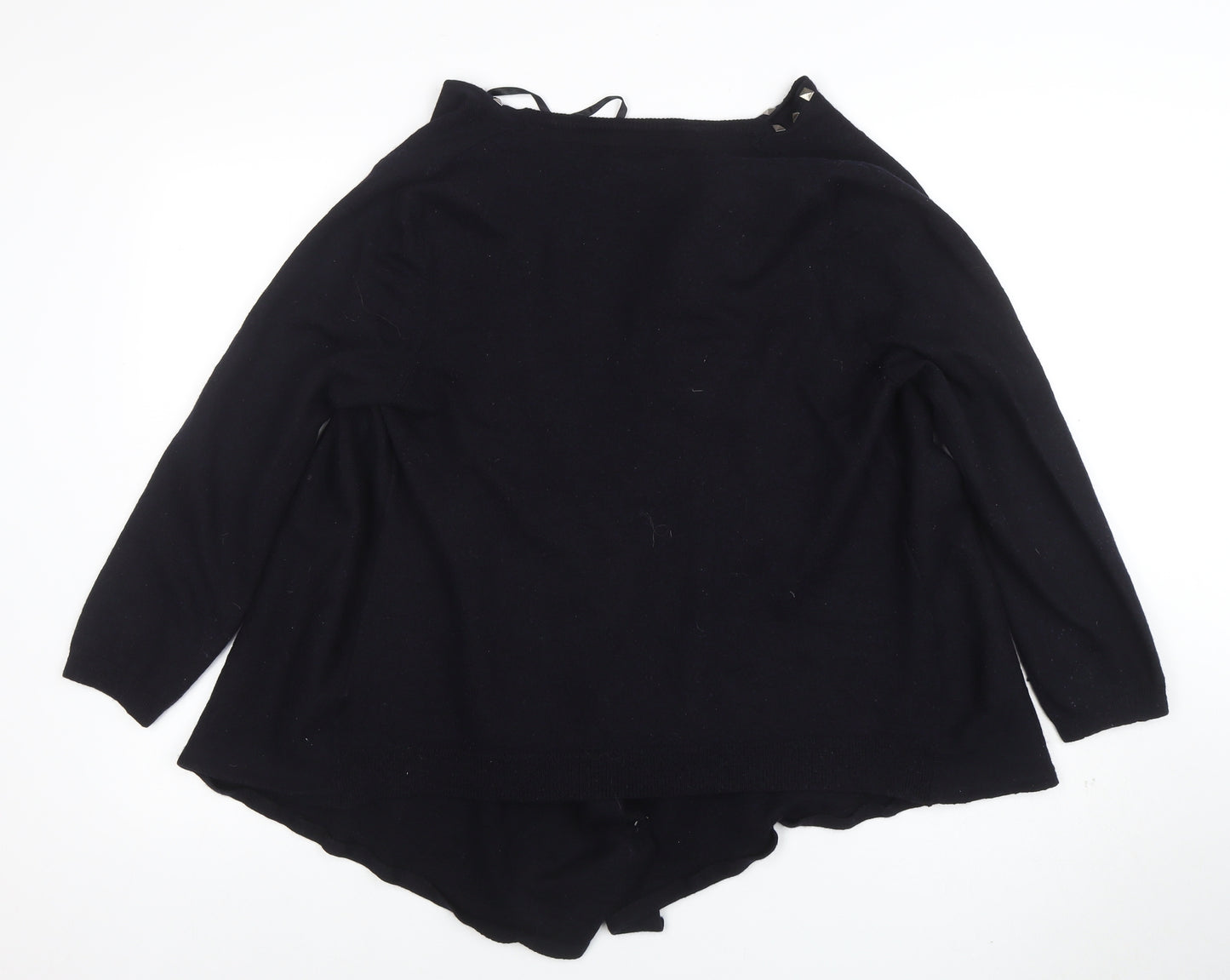 James Lakeland Women Black Studded Open Knit Cardigan Size 18