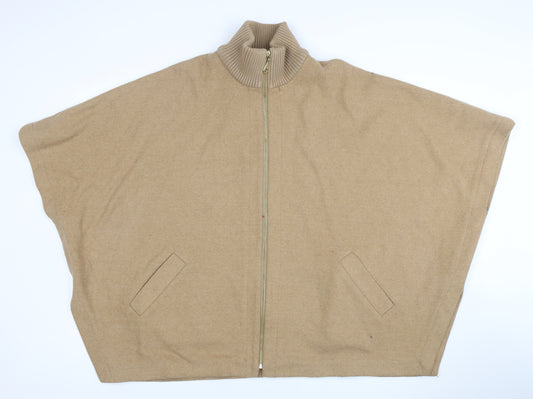 Marks and Spencer Women’s Beige Wool Blend Zip Cape Jacket M