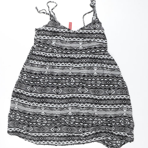 H&M Divided Women’s Black Aztec Print Viscose Camisole Tank Top Size 10