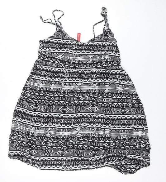 H&M Divided Women’s Black Aztec Print Viscose Camisole Tank Top Size 10