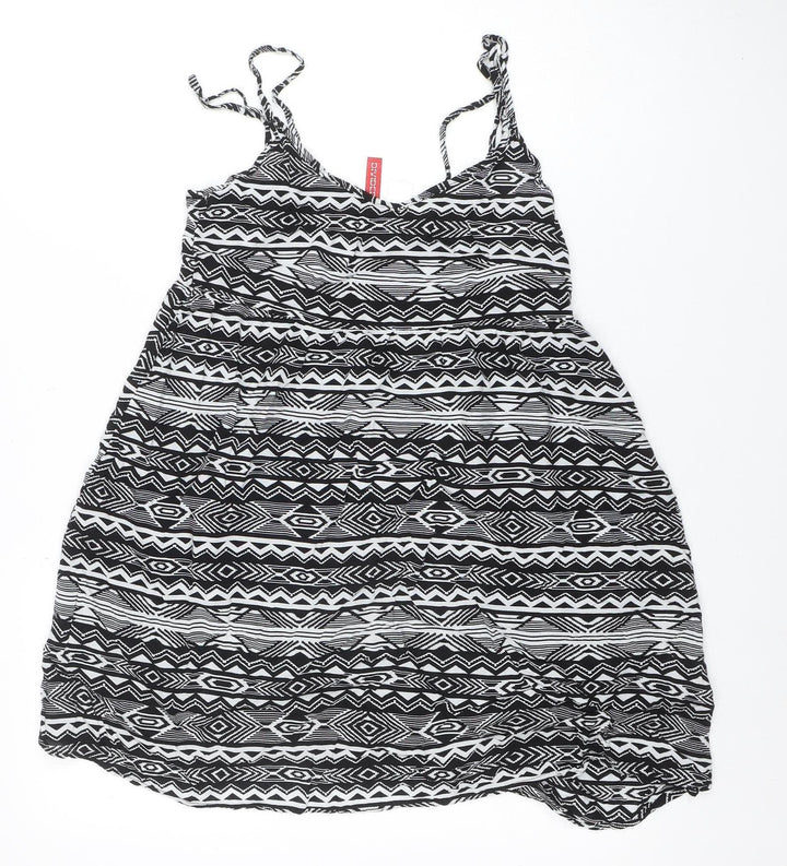 H&M Divided Women’s Black Aztec Print Viscose Camisole Tank Top Size 10