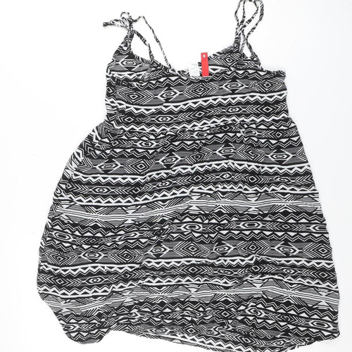 H&M Divided Women’s Black Aztec Print Viscose Camisole Tank Top Size 10