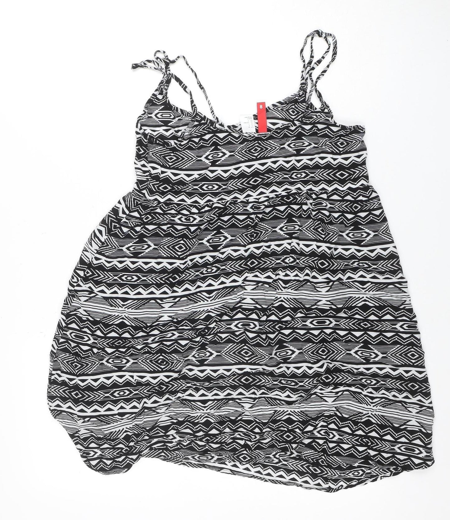 H&M Divided Women’s Black Aztec Print Viscose Camisole Tank Top Size 10