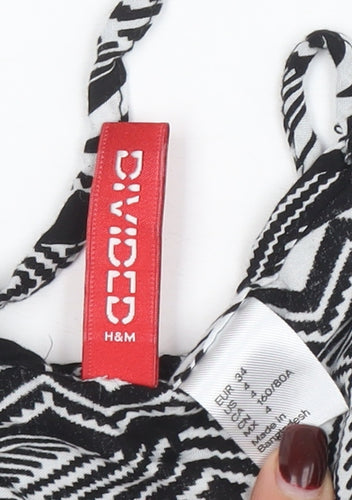 H&M Divided Women’s Black Aztec Print Viscose Camisole Tank Top Size 10
