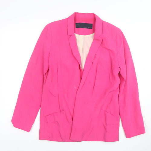 Zara Basic Women Pink Woven Blazer Jacket Size S