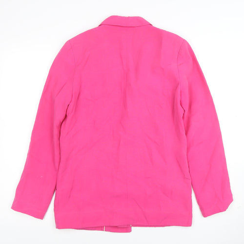 Zara Basic Women Pink Woven Blazer Jacket Size S