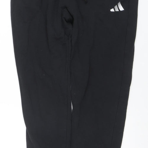 Adidas Men Black M Jogger Trousers Cotton Blend Regular Fit
