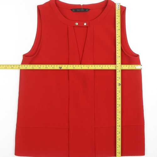 ZARA BASIC Women's Red Sleeveless Blouse Size S