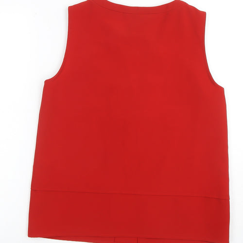 ZARA BASIC Women's Red Sleeveless Blouse Size S