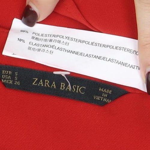 ZARA BASIC Women's Red Sleeveless Blouse Size S