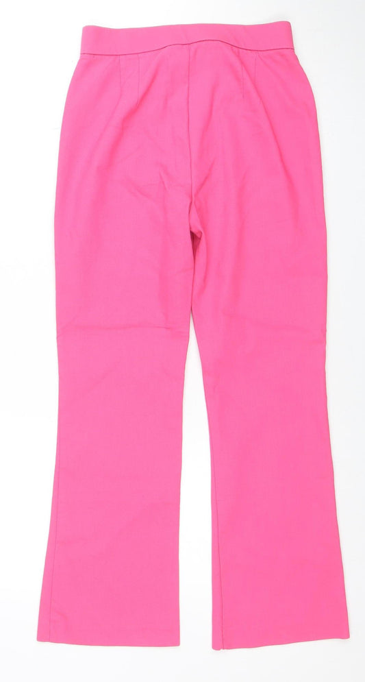 Zara Women's Pink Slim Fit Stretch Trousers Size S