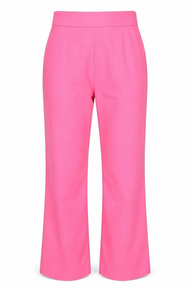 Front view of Zara Women's Pink Slim Fit Stretch Trousers, size S