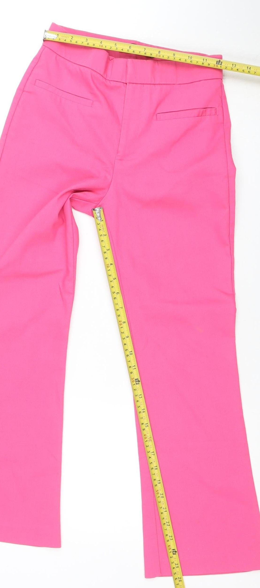 Zara Women's Pink Slim Fit Stretch Trousers Size S
