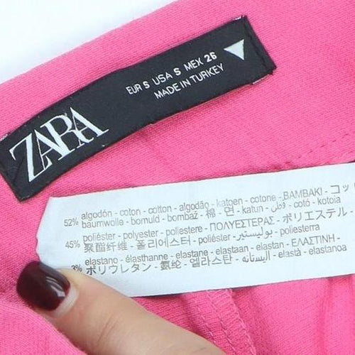 Zara Women's Pink Slim Fit Stretch Trousers Size S