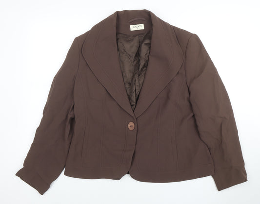 Kaliko Womens Brown Size 18 Classic Single Breasted Blazer Jacket