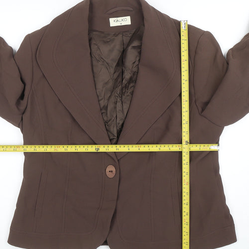 Kaliko Womens Brown Size 18 Classic Single Breasted Blazer Jacket