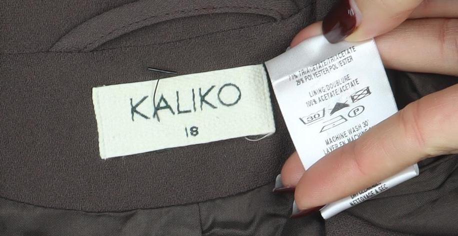 Kaliko Womens Brown Size 18 Classic Single Breasted Blazer Jacket