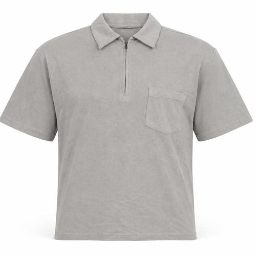 Marks and Spencer Men’s Grey 1/4 Zip Polo Shirt Size S Regular Fit