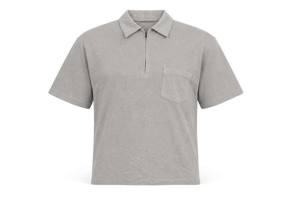 Marks and Spencer Men’s Grey 1/4 Zip Polo Shirt Size S Regular Fit