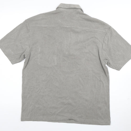 Marks and Spencer Men’s Grey 1/4 Zip Polo Shirt Size S Regular Fit