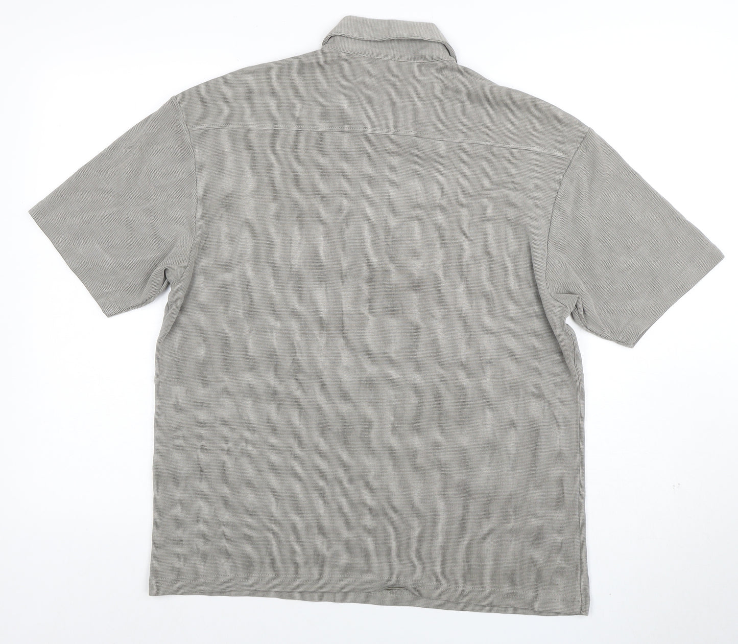 Marks and Spencer Men’s Grey 1/4 Zip Polo Shirt Size S Regular Fit