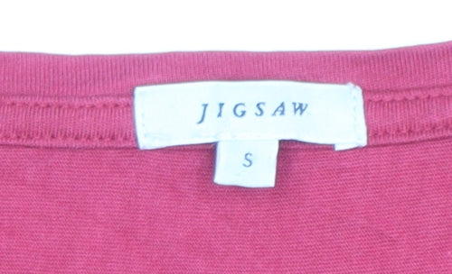 Jigsaw Women’s Red Silk Trim Long Sleeve Tunic Blouse Size S