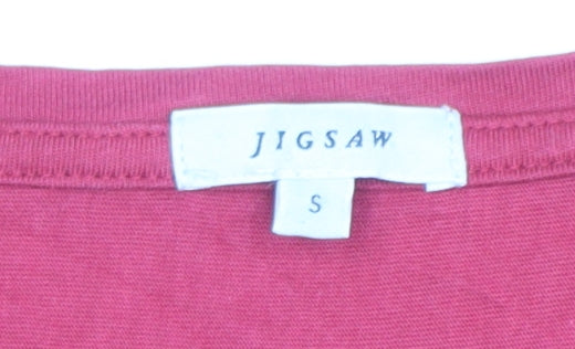 Jigsaw Women’s Red Silk Trim Long Sleeve Tunic Blouse Size S