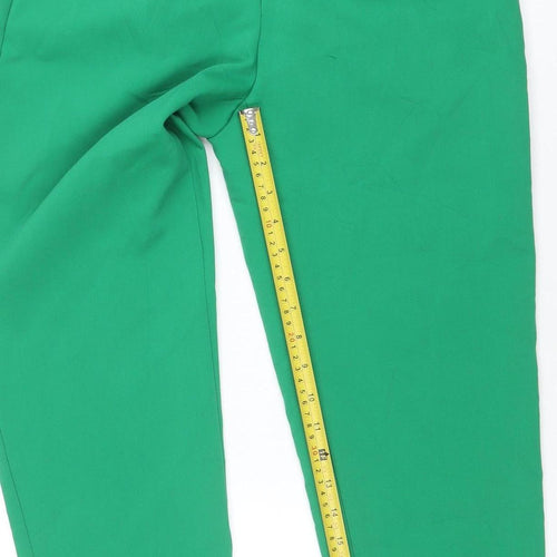 Zara Women's Green Slim Chino Trousers Size S Tapered Fit