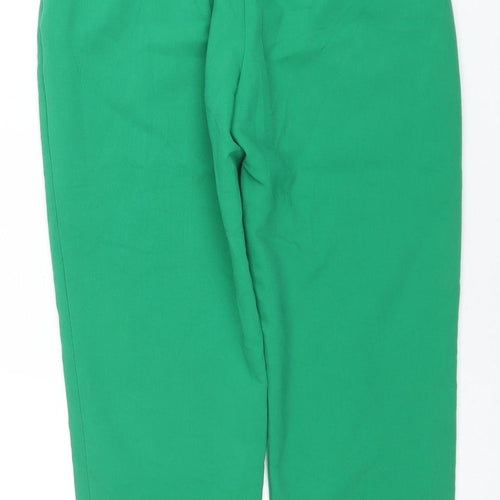 Zara Women's Green Slim Chino Trousers Size S Tapered Fit