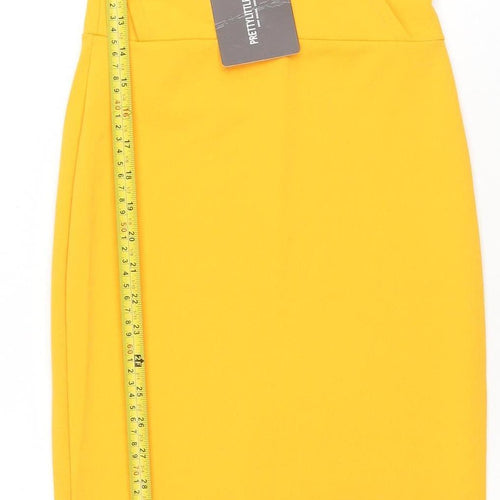 PrettyLittleThing Women’s Yellow One Shoulder Bodycon Midi Dress Size 8